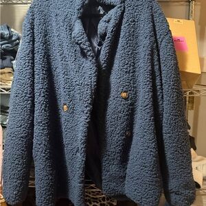 Cozy Blue Textured Jacket